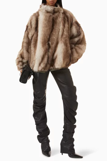 Vera Reversible Short Coat in Faux Fur