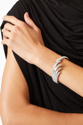 Vienna Bangle in Rhodium-plated Metal