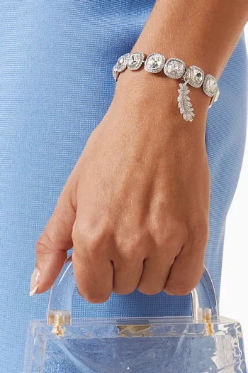Vienna Charm Feather in Rhodium-plated Metal