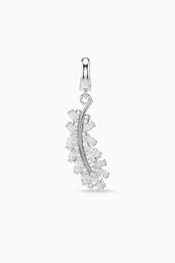 Vienna Charm Feather in Rhodium-plated Metal
