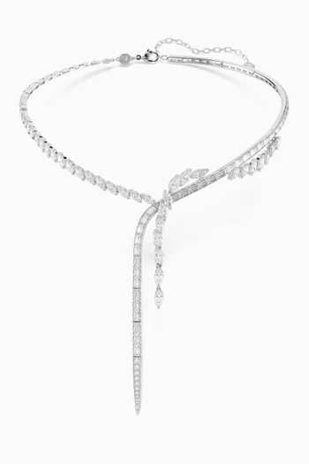 Mesmera Y Necklace in Rhodium-plated Metal