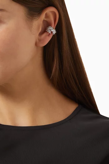 Mesmera Ear Cuffs in Rhodium-plated Metal, Set of 2