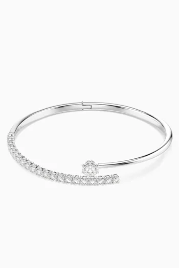 Matrix Bangle in Rhodium-plated Metal