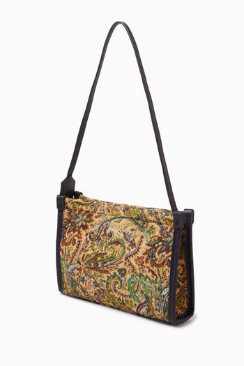 Logo Embroidered Shoulder Bag