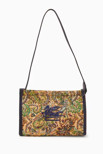 Logo Embroidered Shoulder Bag
