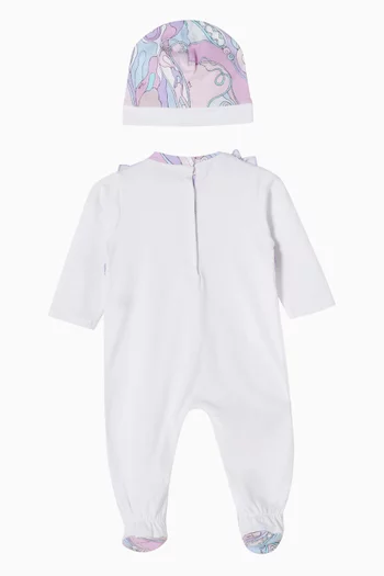 Printed Sleepsuit & Beanie Set