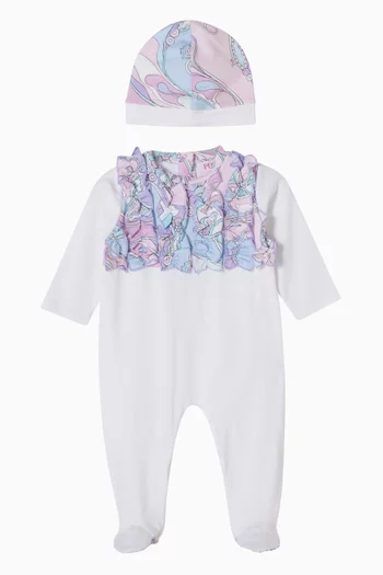 Printed Sleepsuit & Beanie Set