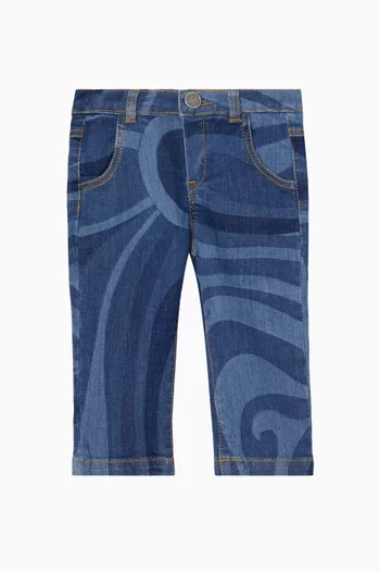 Printed Jeans in Denim