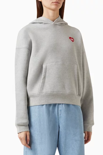 Heart Embroidered Hoodie in French Terry