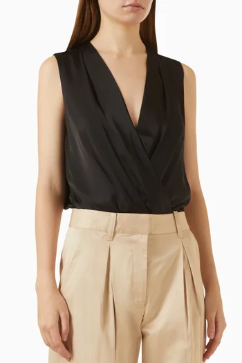 Date Bodysuit in Poly Silk Satin