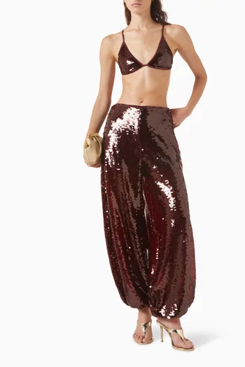 Sequin-embellished Bubble Pants