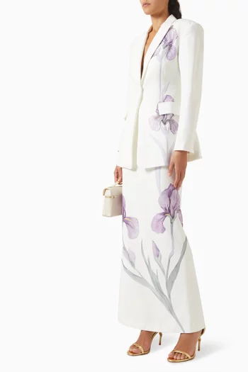 Iris Motif Maxi Skirt