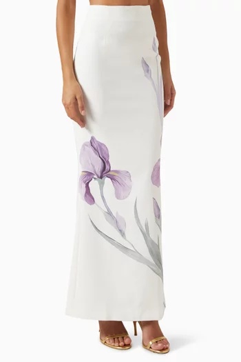 Iris Motif Maxi Skirt