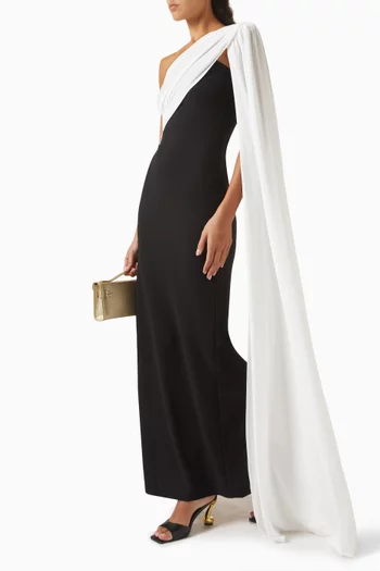 One-shoulder Draped Maxi Dress