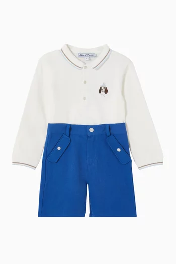 Embroidered Polo Shirt in Cotton
