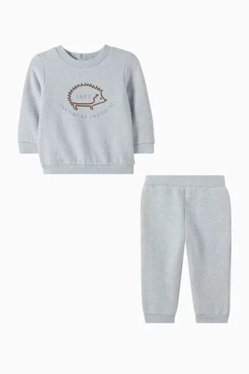 Graphic-print Crew Neck Top & Pants Set