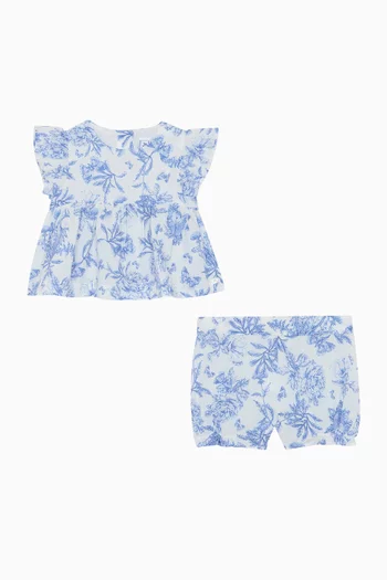 Floral Top & Shorts in Cotton