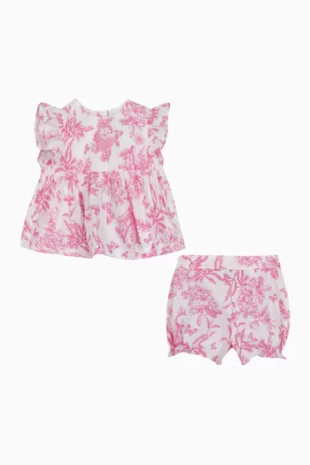 Floral Top & Shorts in Cotton