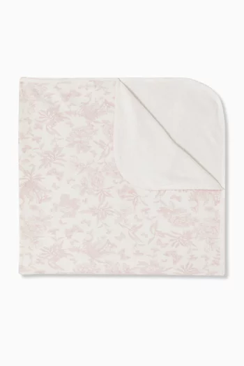 Floral-print Blanket in Cotton