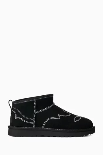 Classic Ultra Mini Western Boots in Suede