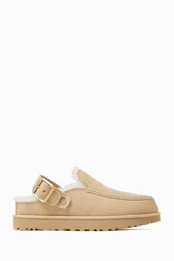 Goldenstar Evelina Clog Flat Slippers in Suede