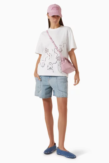 Broderie Anglaise T-shirt in Cotton Jersey