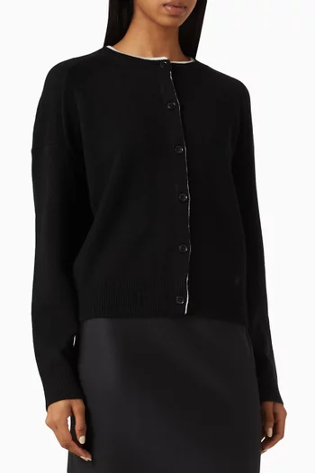 Nicola Contrast Cardigan in Cashmere