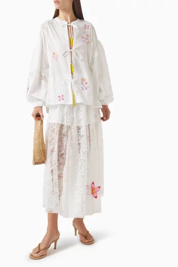 Lily Embroidered Top in Cotton