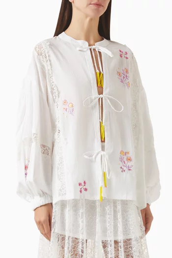 Lily Embroidered Top in Cotton