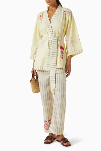 Lime Kimono in Cotton