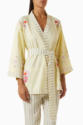 Lime Kimono in Cotton