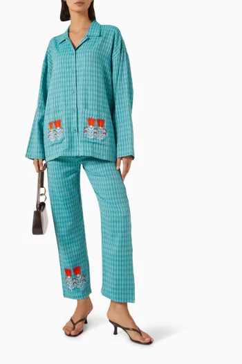 Tulip Embroidered Shirt in Cotton