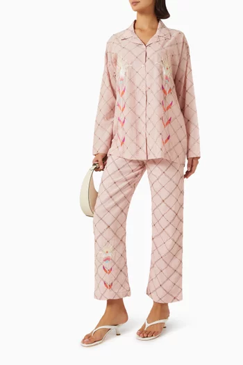 Sunflower Embroidered Shirt in Cotton
