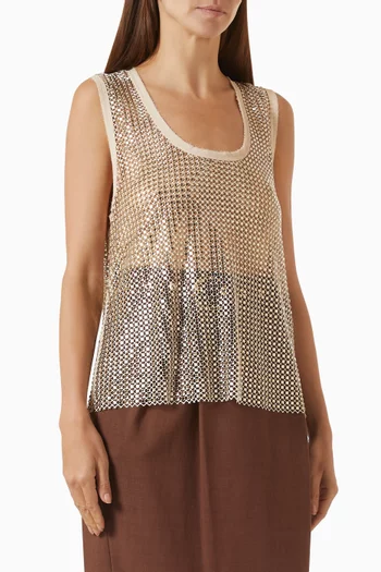 Dyane Crystal-embellished Top in Mesh