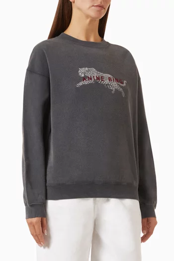 Spencer Leopard Sweatshirt in Cotton-terry
