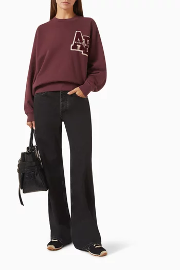 Miles Letterman Oversized Sweatshirt in Cotton