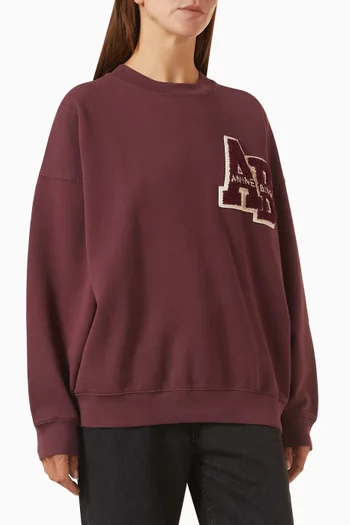 Miles Letterman Oversized Sweatshirt in Cotton