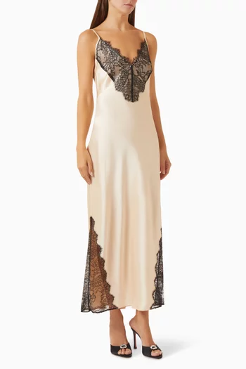 Judy Lace Dress in Satin