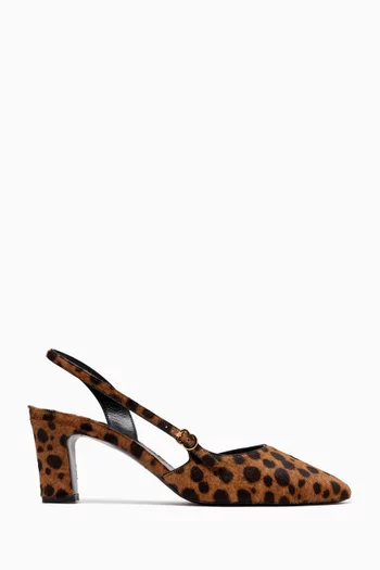 Ask Around 65 Leopard-print Slingback Pumps in Pony Hair
