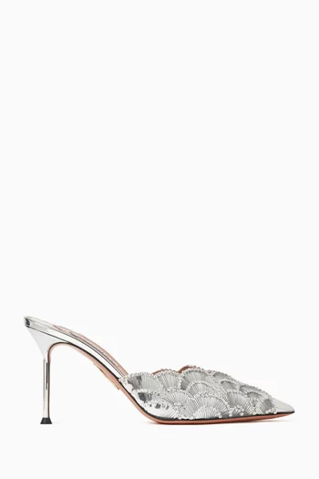 Ce Soir 85 Mules in Metallic Leather