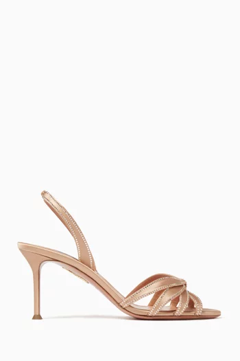Soulmate 75 Crystal Sandals in Satin