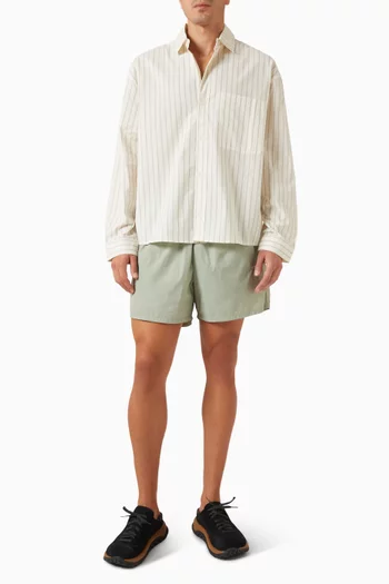 Striped Box Dress Shirt in Cotton-seersucker