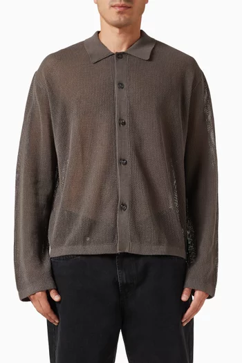 Buttoned Cardigan in Linen-knit
