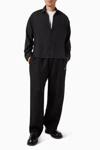 Drape Slub Box Dress Shirt