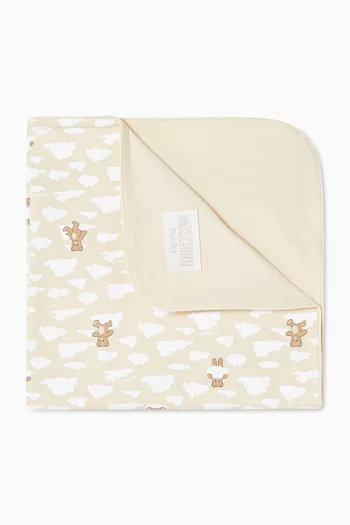 Teddy Bear Print Blanket in Cotton