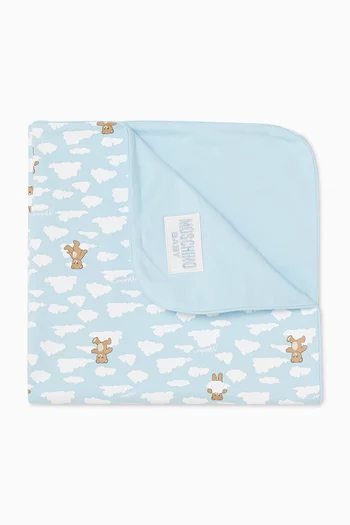 Teddy Bear Print Blanket in Cotton