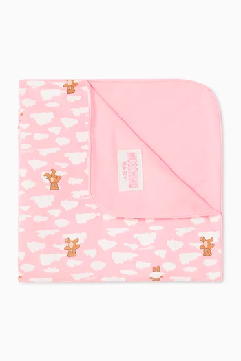 Teddy Bear Print Blanket in Cotton