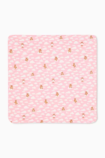 Teddy Bear Print Blanket in Cotton