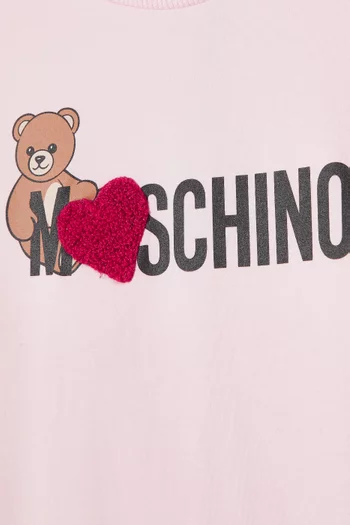 Logo Heart Print T-Shirt in Cotton