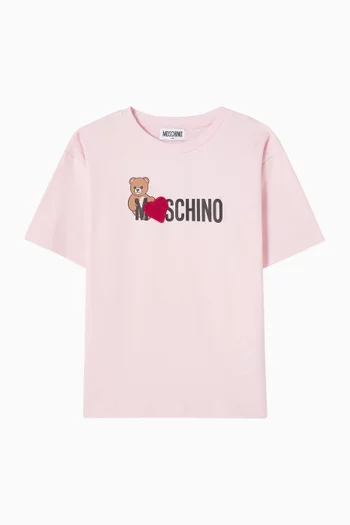 Logo Heart Print T-Shirt in Cotton